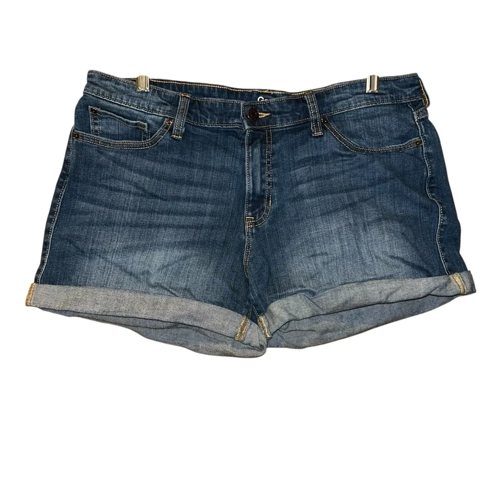 Gap Womens Sexy Boyfriend‎ Denim Jean Shorts Jorts Size 12 Cuffed Hem Stretch